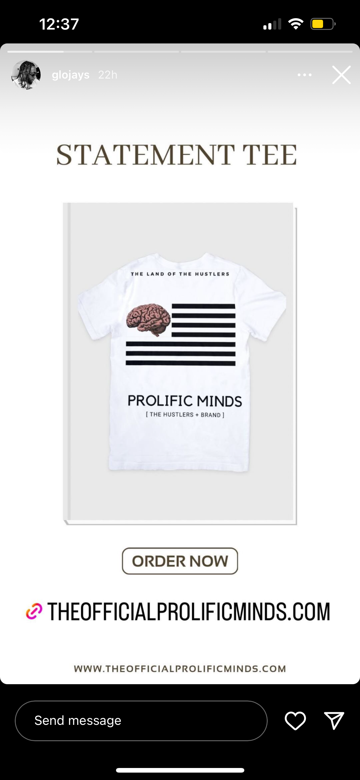PROLIFIC MINDS STATEMENT TSHIRT